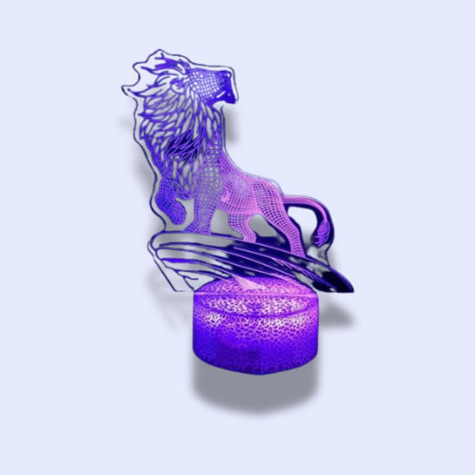 Lampe Led 3D Lion 16 color with remote