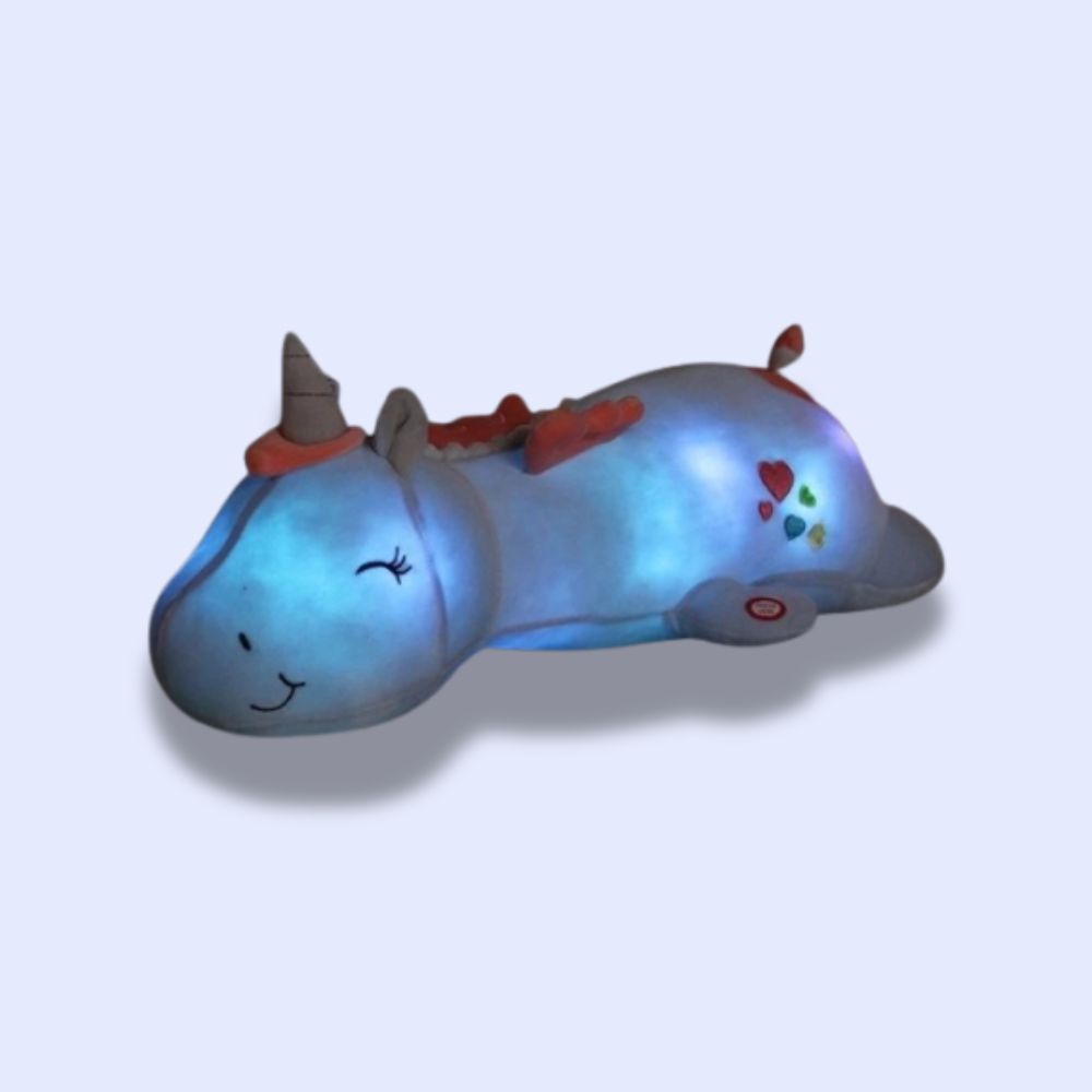 Veilleuse Licorne Peluche Géante Bleu