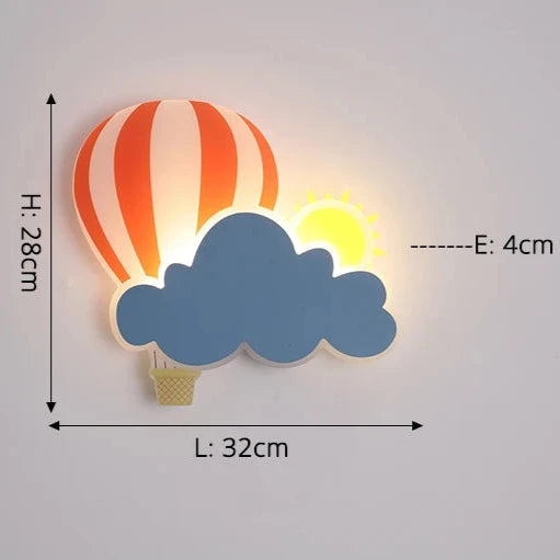 Veilleuse Murale Nuage Montgolfière avec soleil