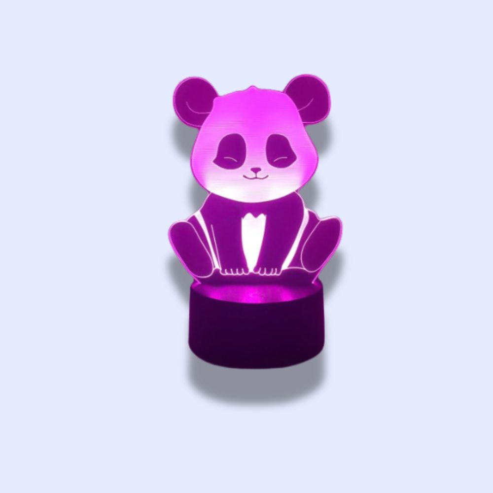 Veilleuse Panda Led Base Noire