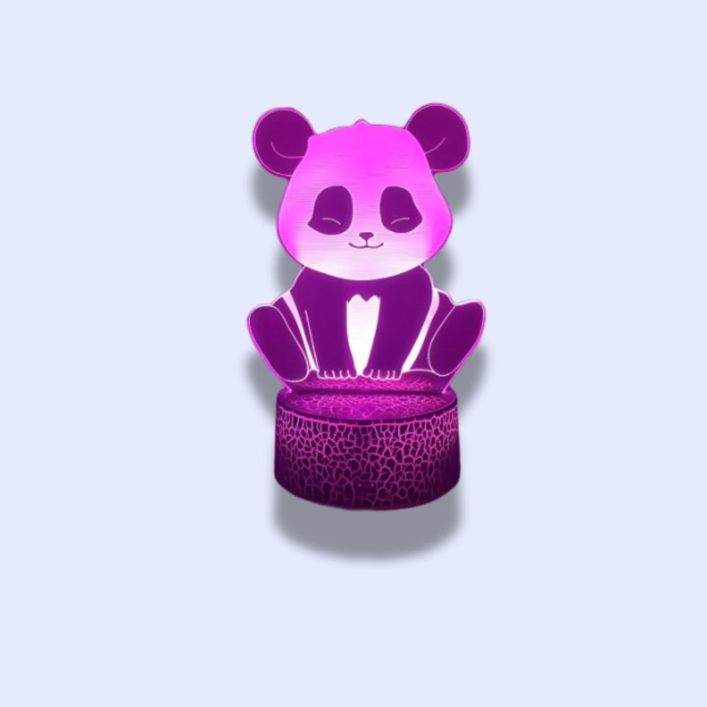 Veilleuse Panda Led Base Noire Craquée